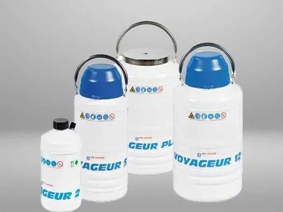 Recipientes gama voyageur transporte de muestras biológicas